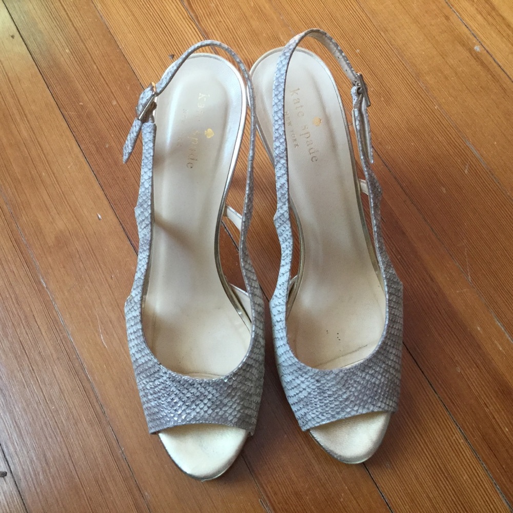 Kate Spade NY metallic high heel sandals EUC - 8.5